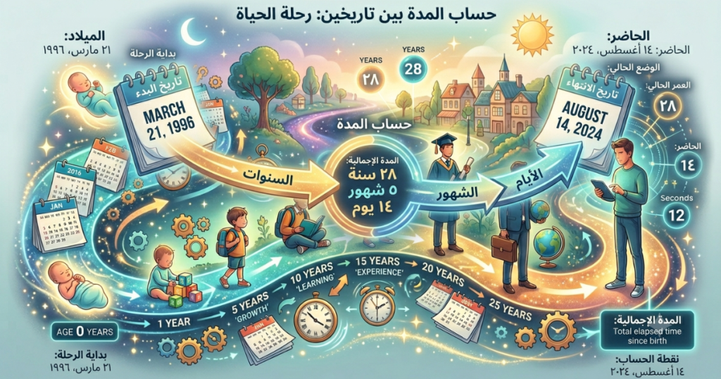 حاسبة-الفرق-بين-تاريخين