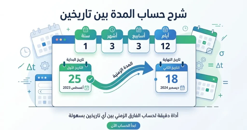 حساب المدة بين تاريخين