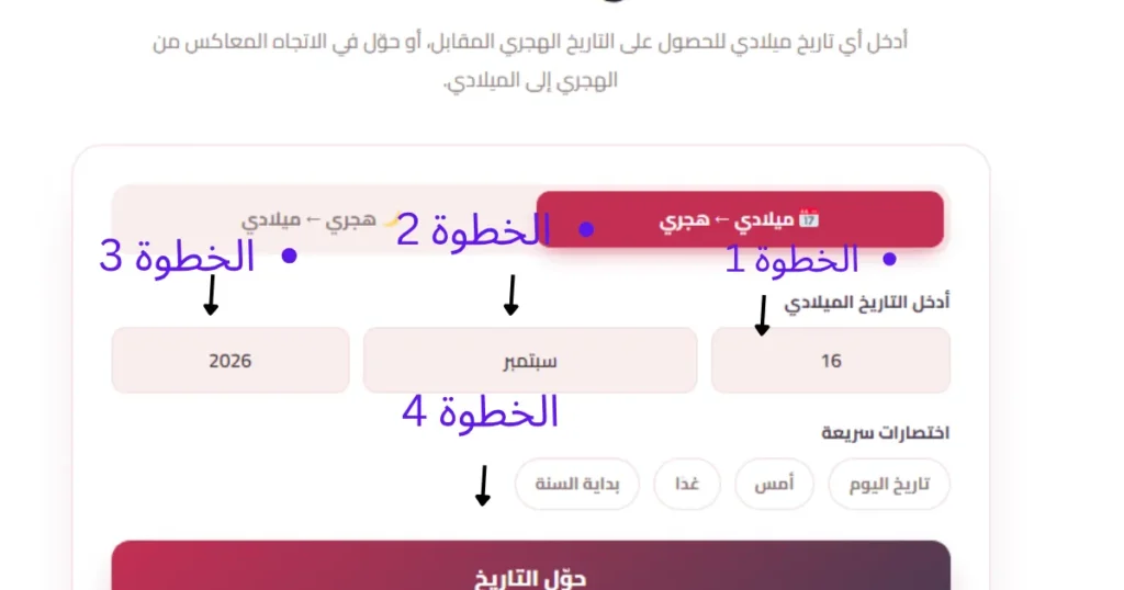 التاريخ الميلادي الى الهجري